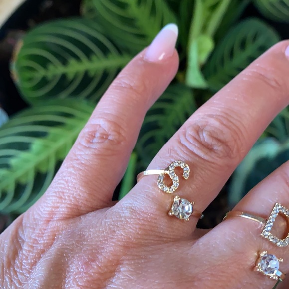 Initial S D A letter Ring Gold plated size 7 and 8 - Picture 6 of 12